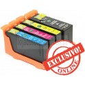 Conjunto 4 Tinteiros Lexmark Compatíveis Nº100XL Preto/Azul/Magenta/Amarelo 